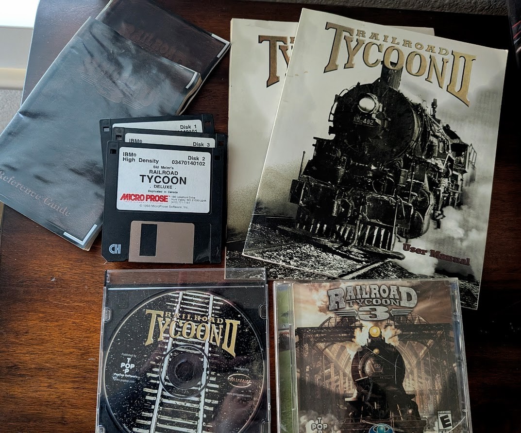 Railroad Tycoon I, II, II ~ Bundle. Books, Guides, disks ~ Check it out!