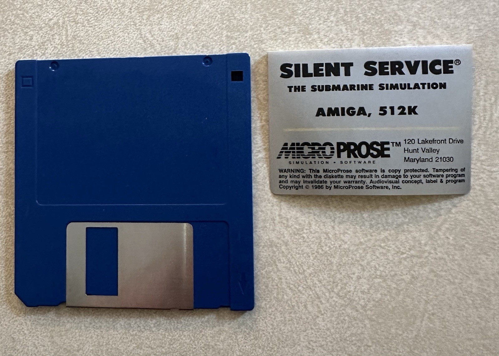 Silent Service 1985 Commodore Amiga Computer Video Game Complete In Box