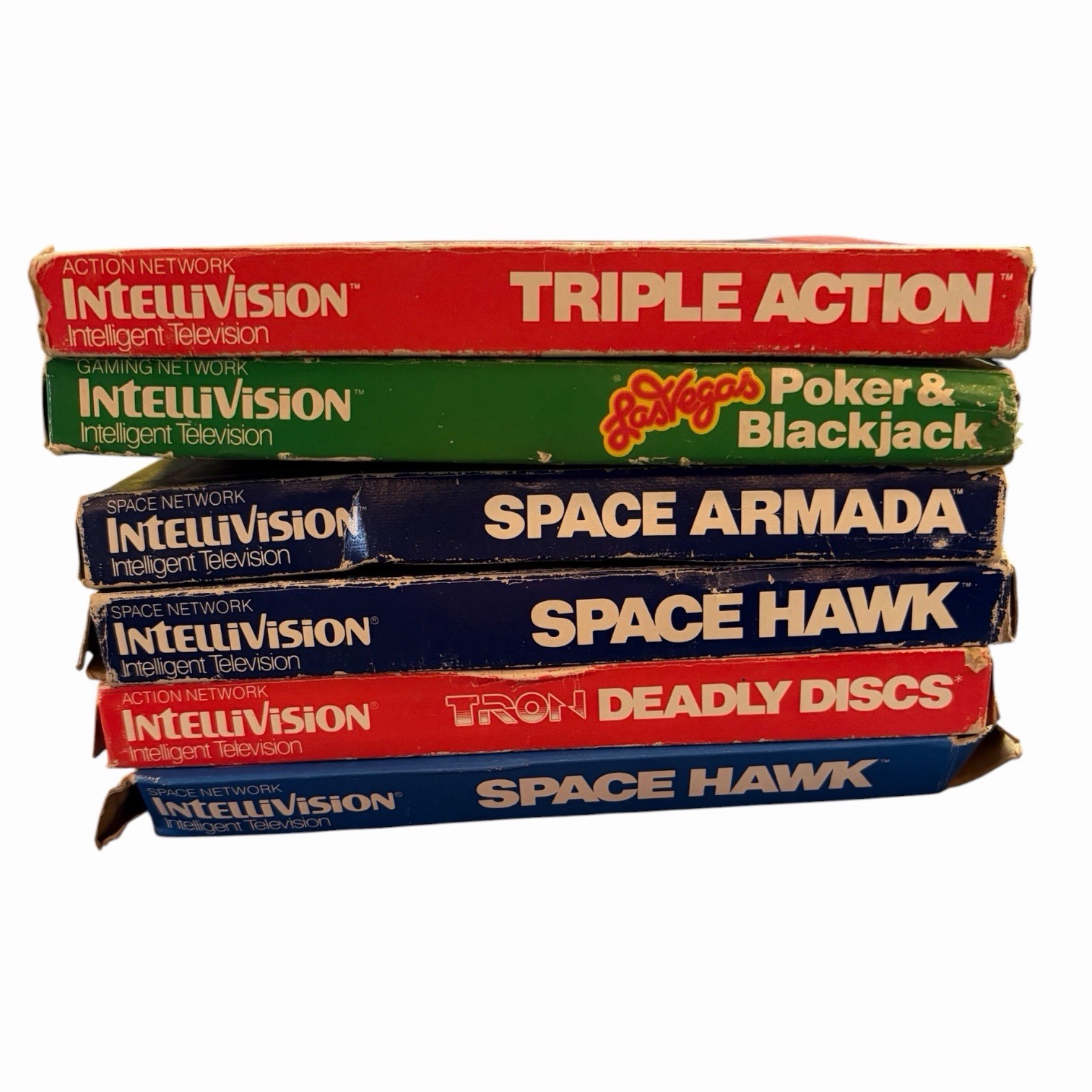 Intellivision 6 Game Lot Tron Triple Action Space Armada Poker Space Hawk x2 CIB