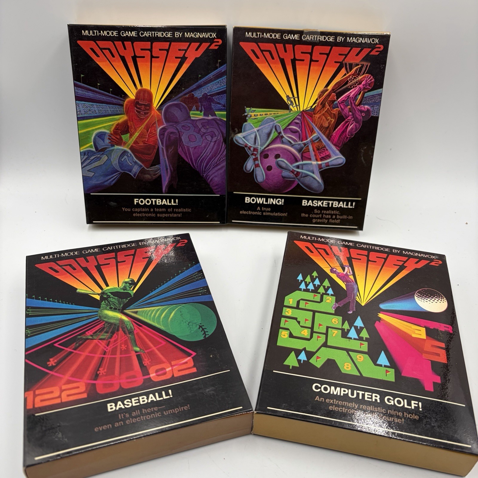 Odyssey 2 Game Lot 4 Computer Golf Football Baseball Bowling Basketball Sports