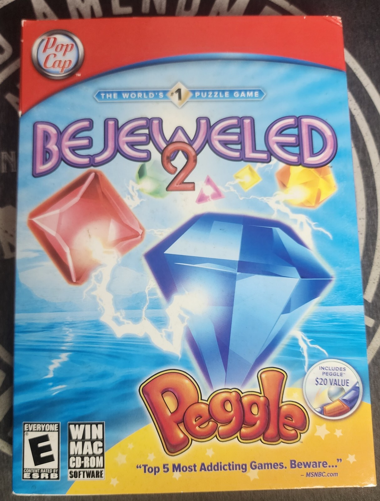 Bejeweled 2 With Peggle PC Game (Windows/Mac, 2009) New In Slip Cover