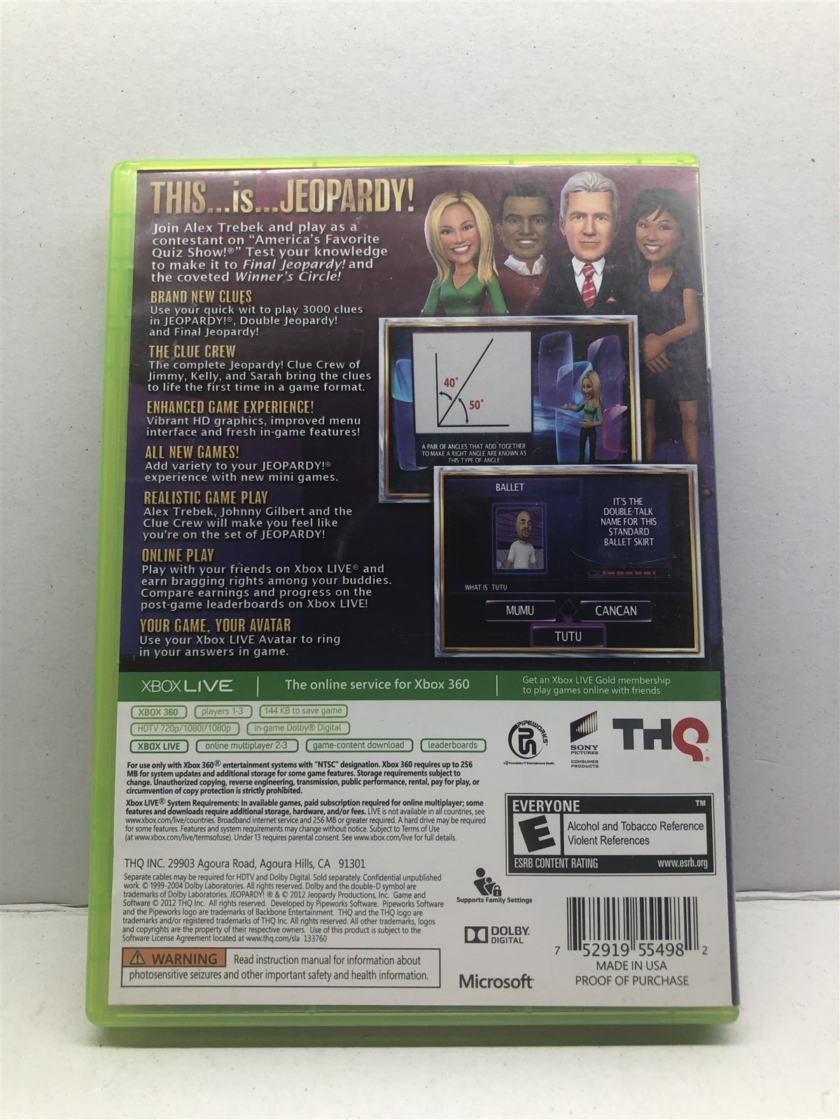 Jeopardy (Xbox 360, 2012) Complete Tested Working – Free Ship