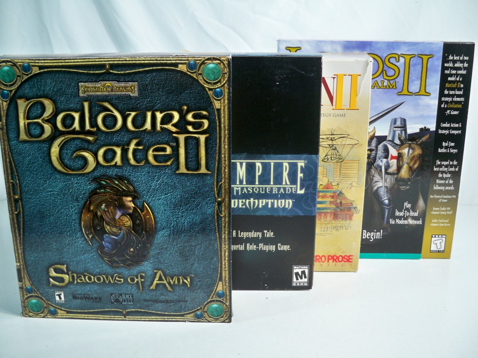 K23i0073 PC GAMES LOT BALDURS GATE 2 VAMPIRE MASQUERADE CIVILIZATION LORDS REALM