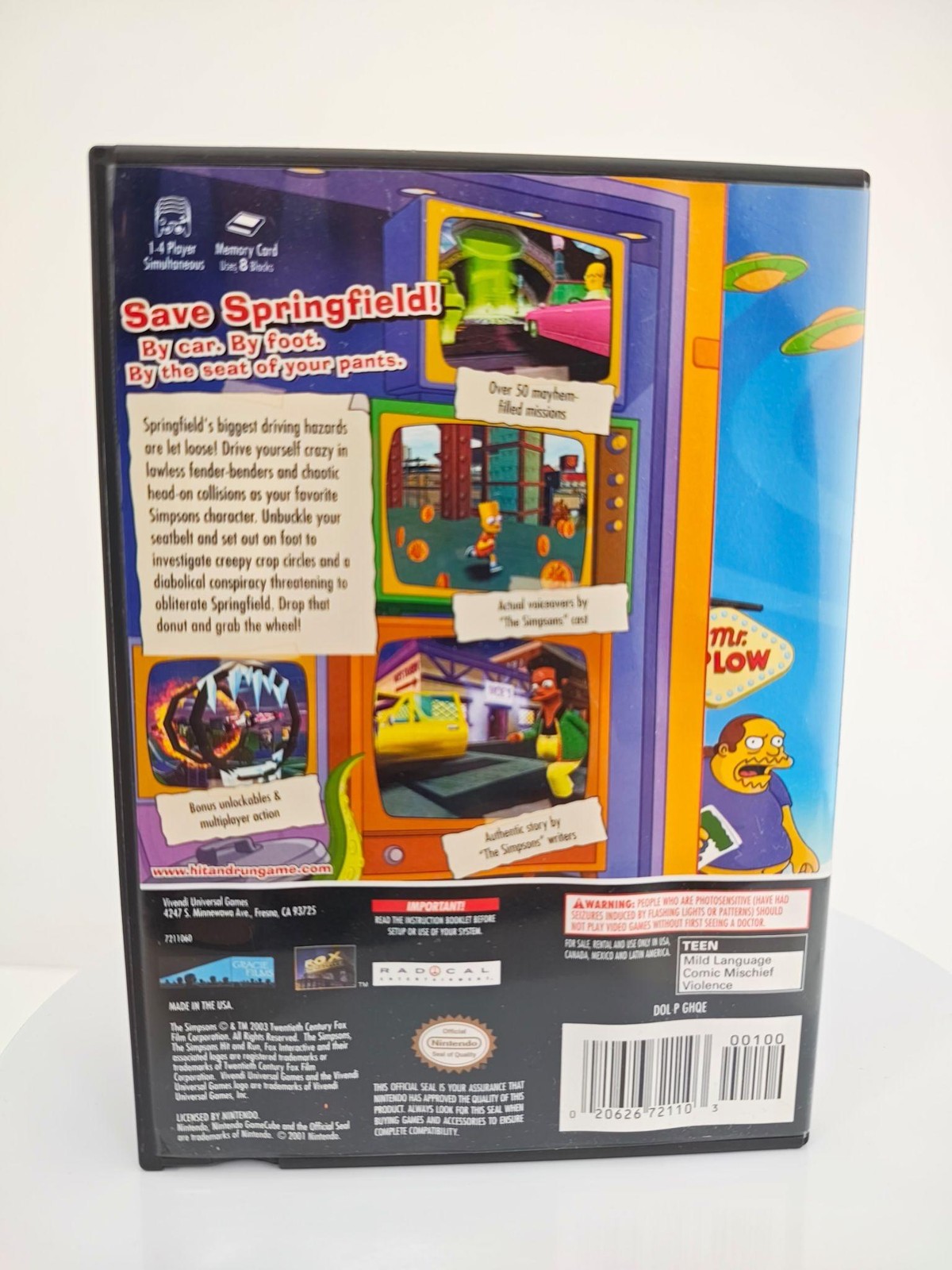 The Simpsons Hit & Run Nintendo GameCube Game CIB T Vivendi 2003 NTSC-U/C USA