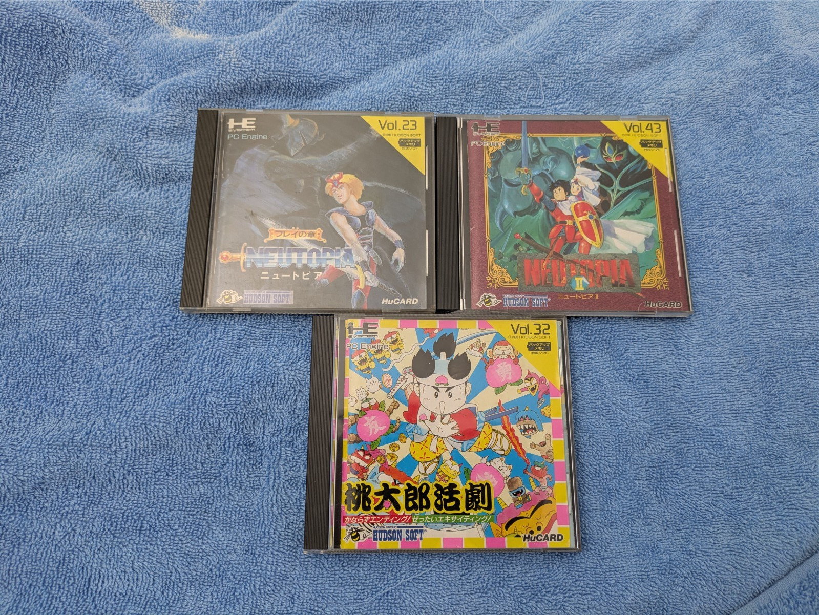 Lot of 3 CIB Japanese PC Engine Games — Neutopia I & II, Momotaro Katsugeki