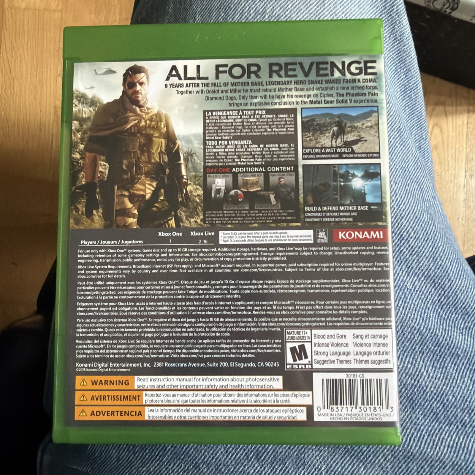 Metal Gear Solid V: The Phantom Pain — Day One Edition (Microsoft Xbox One,…