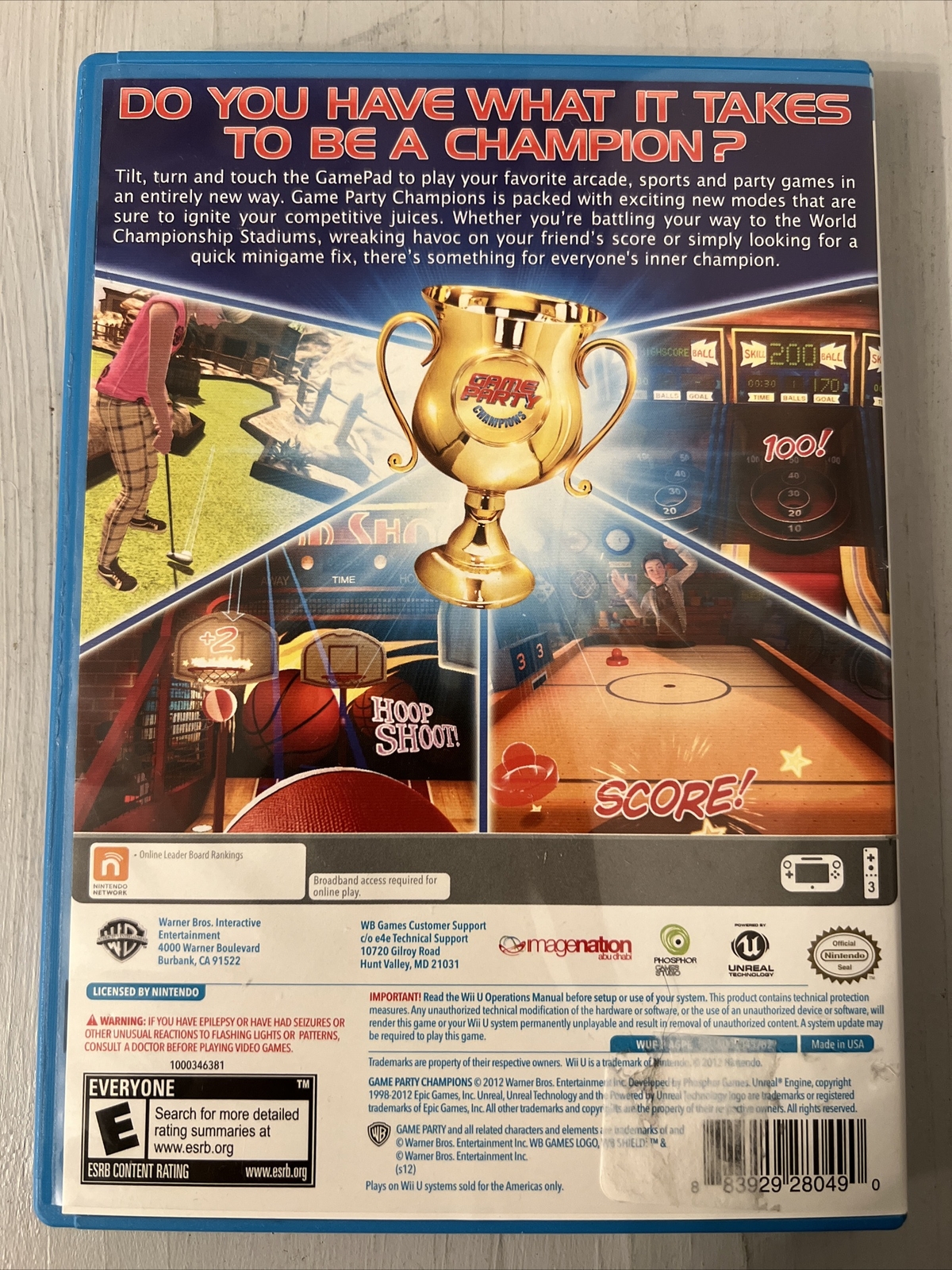 Game Party Champions (Nintendo Wii U, 2012)(PRE-OWNED)