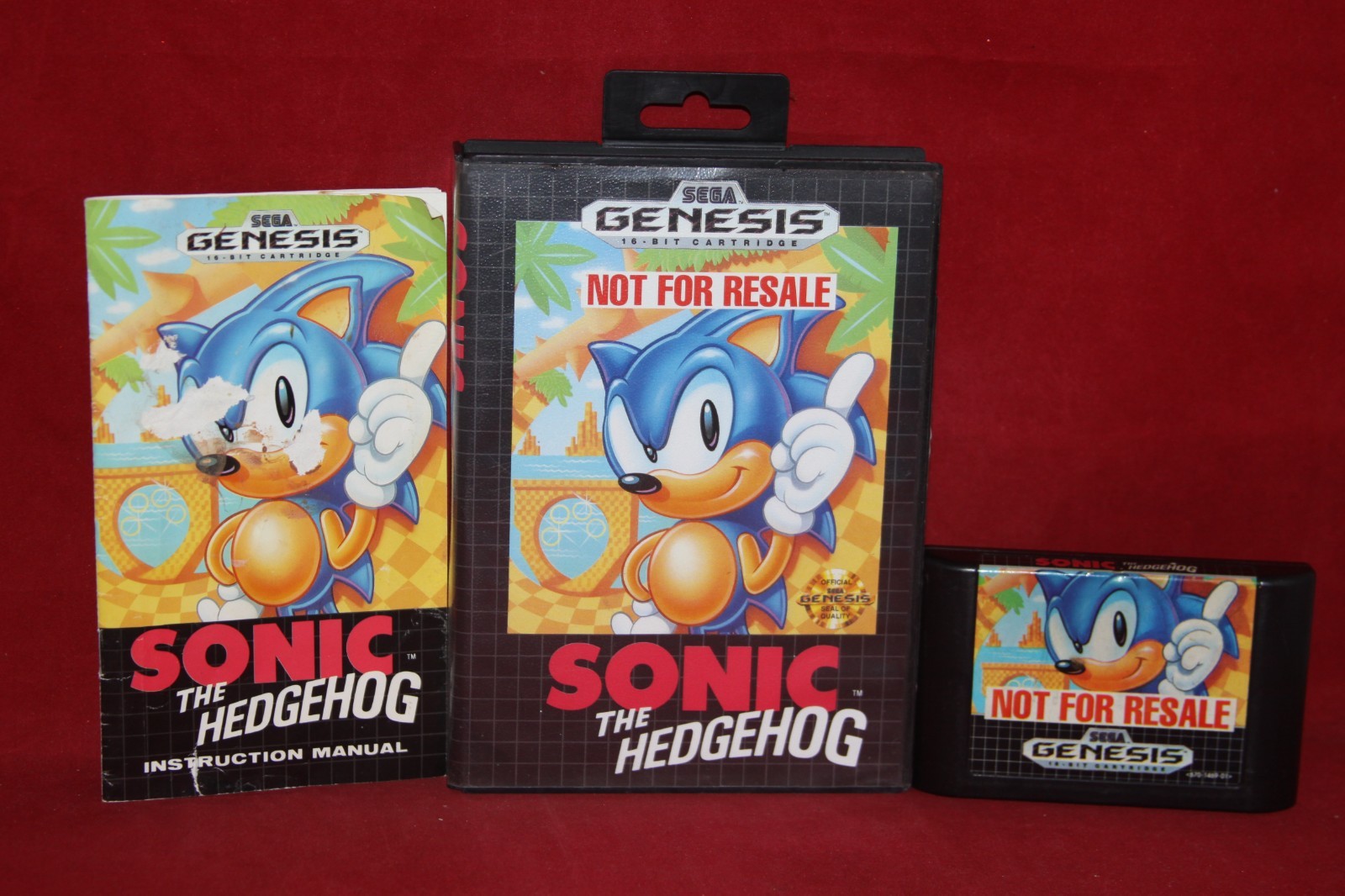 Sonic the Hedgehog, Not for Resale (Sega Genesis, 1991) Authentic, CIB Complete