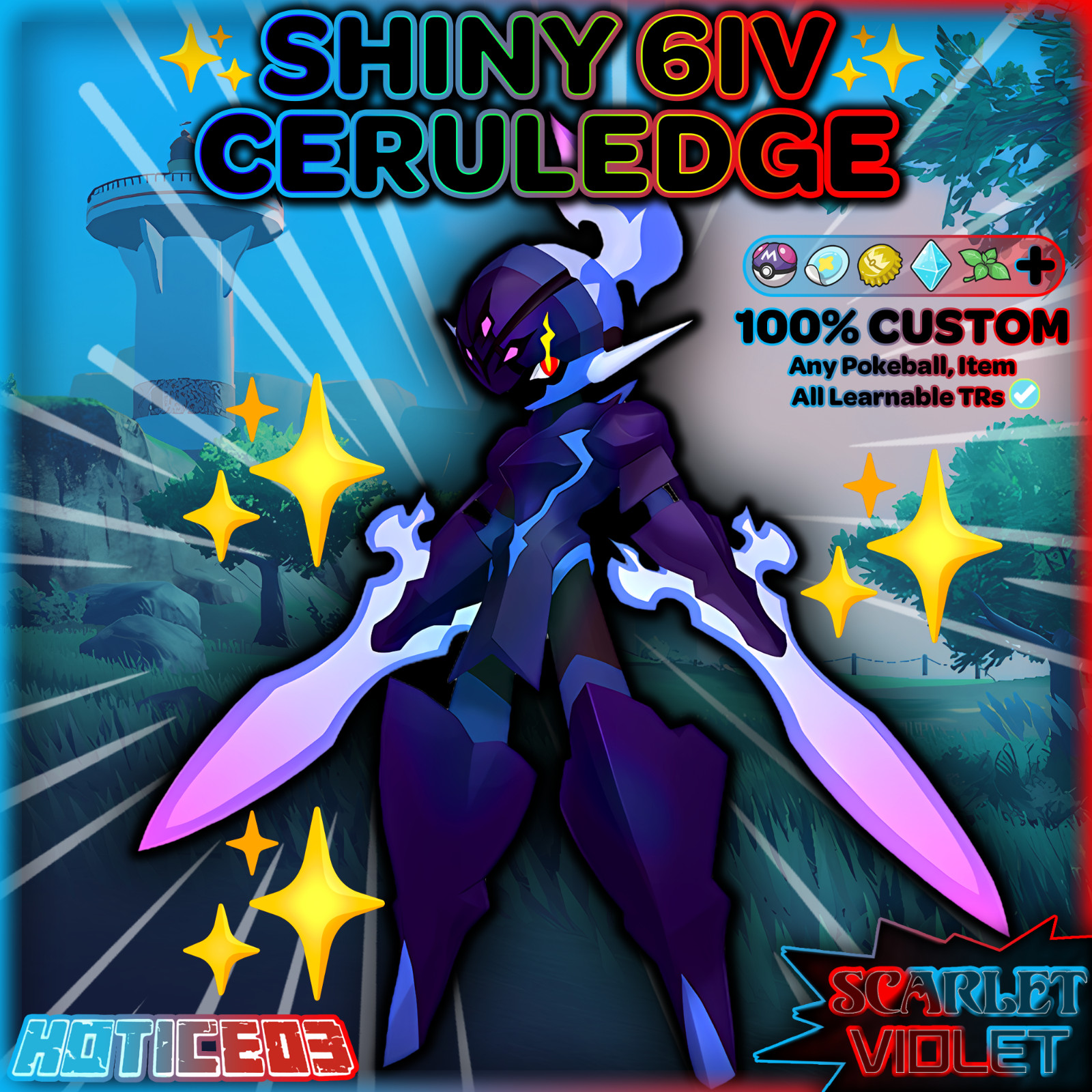 ✨ Ultra Rare Shiny Ceruledge 6IV ✨ Pokemon Scarlet & Violet 🚀 Fast 🚀