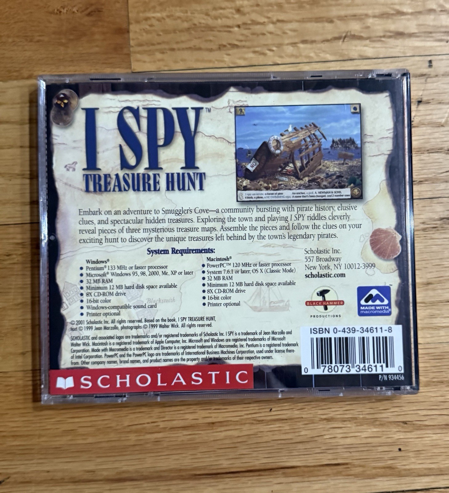 Scholastic I Spy Treasure Hunt PC Mac CD-ROM Educational Game Ages 6-10 2000