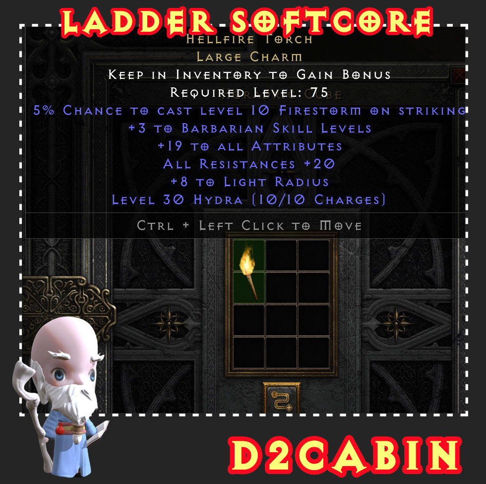 Diablo 2 D2R SC💥Ladder💥Hell Fire Torch All Classes💥PC/SWITCH/PS