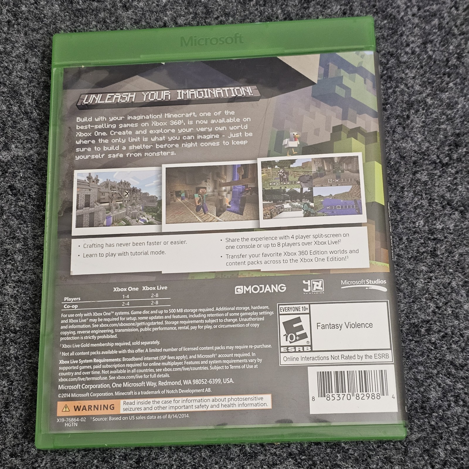 Minecraft Xbox One Edition CIB Complete Microsoft Mojang Video Game Untested