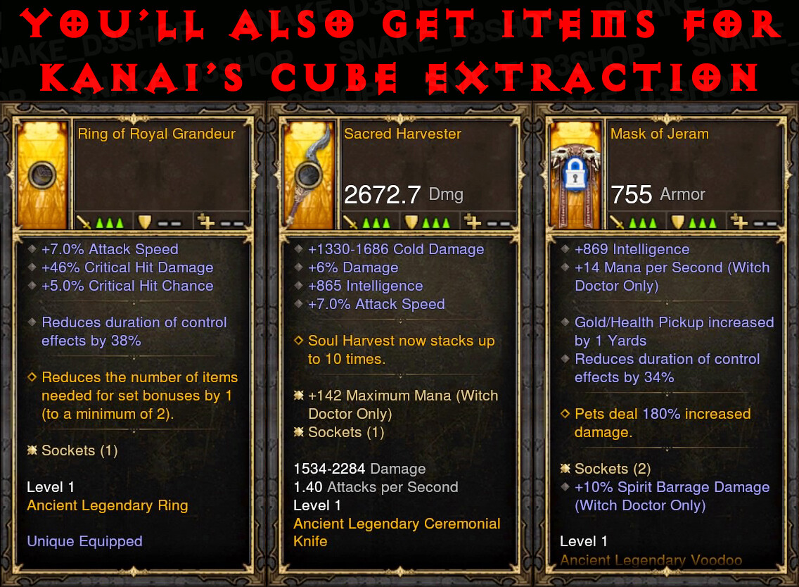 Diablo 3 Nin. Switch – Unmodded Primal – Mundunugu’s Set – Witch Doctor 2.6.8