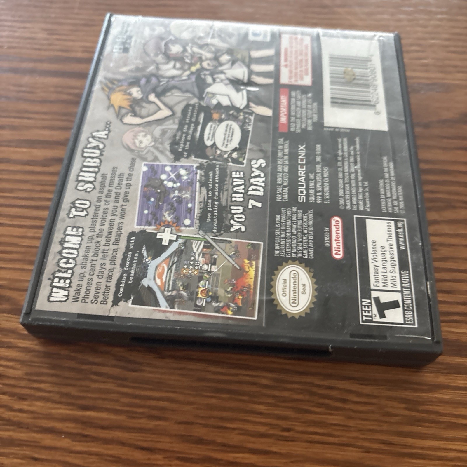 The World Ends with You Nintendo DS 2008 Case & Manual Only Square Enix NO Game