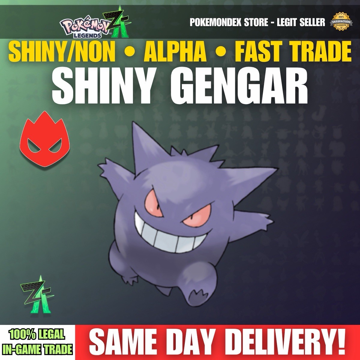 ✨ SHINY GENGAR ✨ ALPHA ✨BATTLE READY – Pokemon Legends Z/A