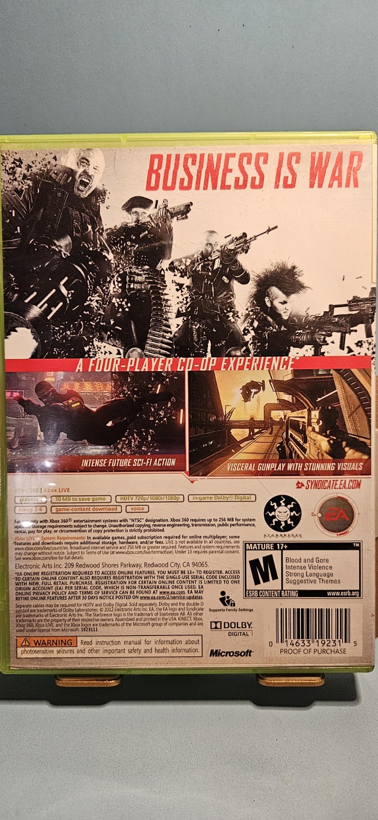 Syndicate (Microsoft Xbox 360, 2012) CIB Complete, TESTED