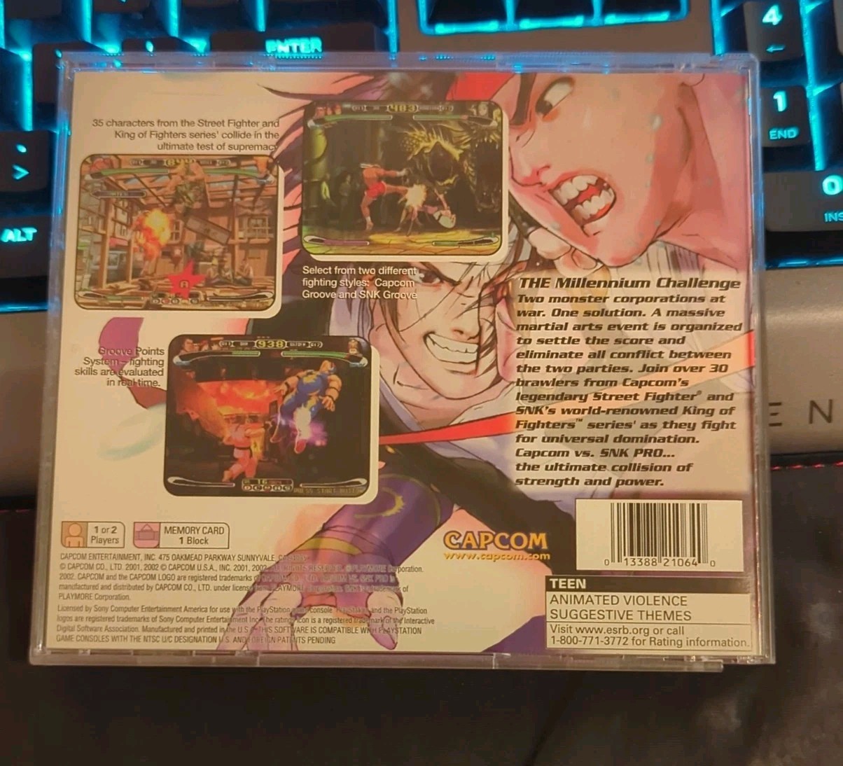 Capcom vs SNK Pro for Sony Playstation PS1 No Manual Tested