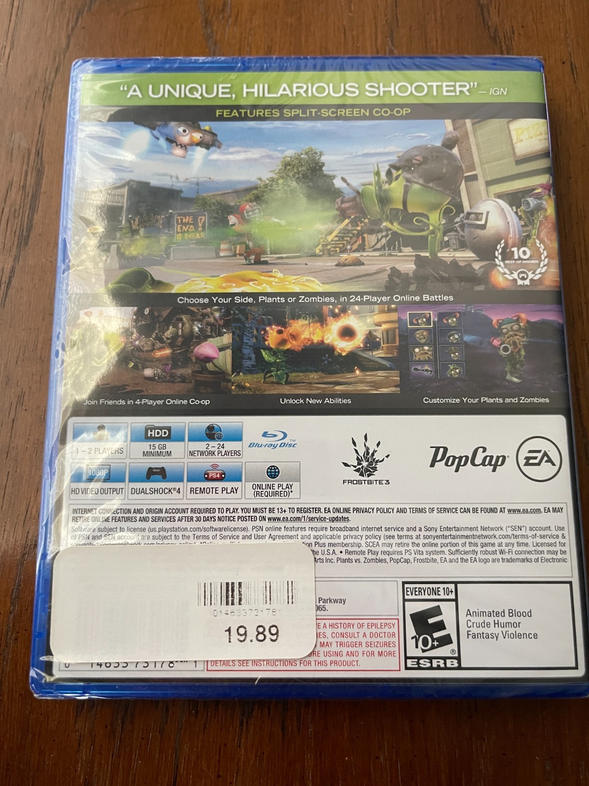Plants vs Zombies: Garden Warfare PlayStation 4 (PS4) Brand New/Factory Sealed