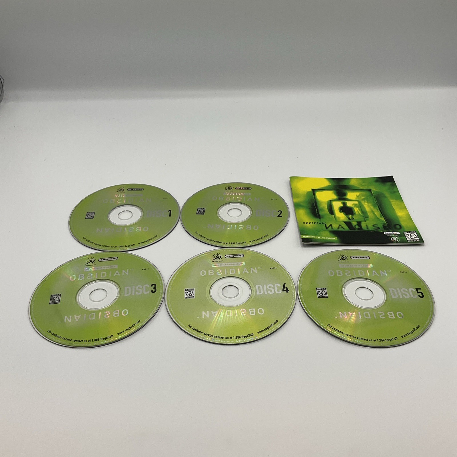 OBSIDIAN 5 Discs Only Adventure Game PC Windows 95/98/ME & Macintosh SegaSoft