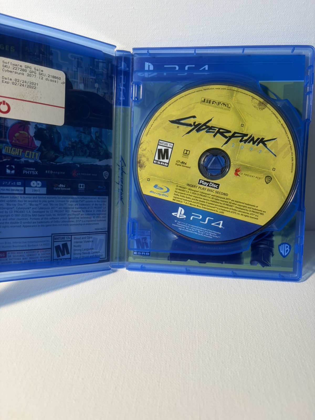 Cyberpunk 2077 PS4 Sony CD Projekt Red Open World RPG Sci Fi Video Game CIB
