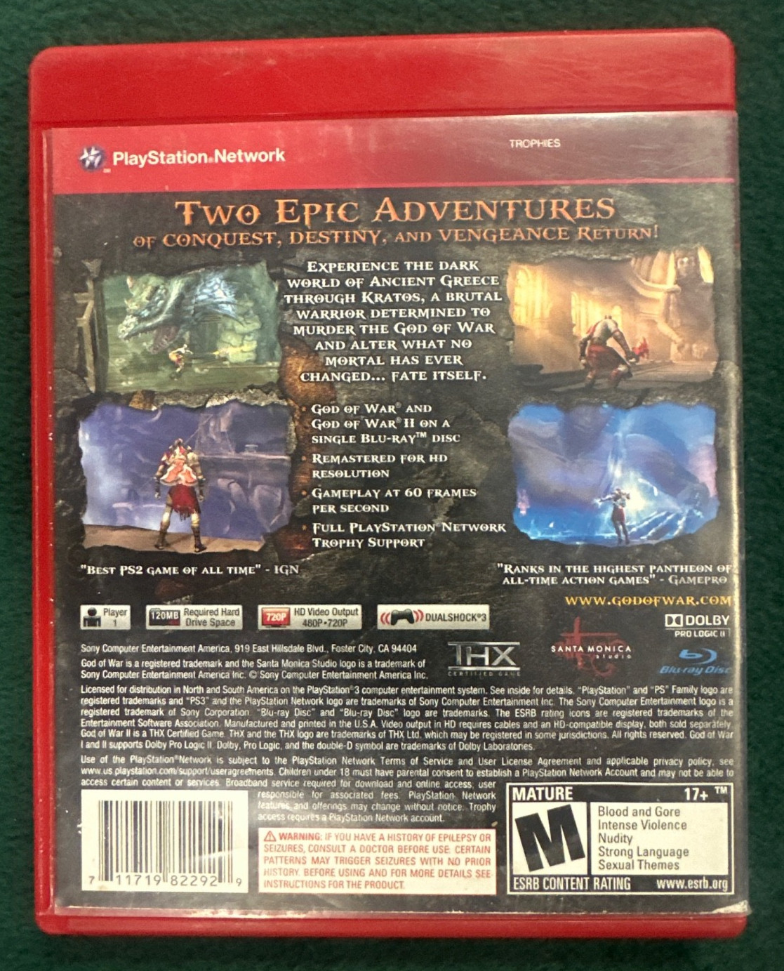 God of War Collection 1 & 2 in HD PS3 PlayStation 3 Greatest Hits Complete CIB
