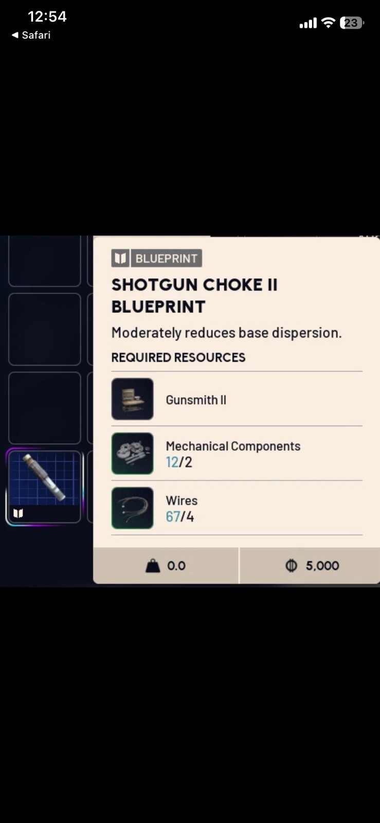 Shotgun Choke II Blueprint In-Game Item Digital Download Steam Xbox PlayStation