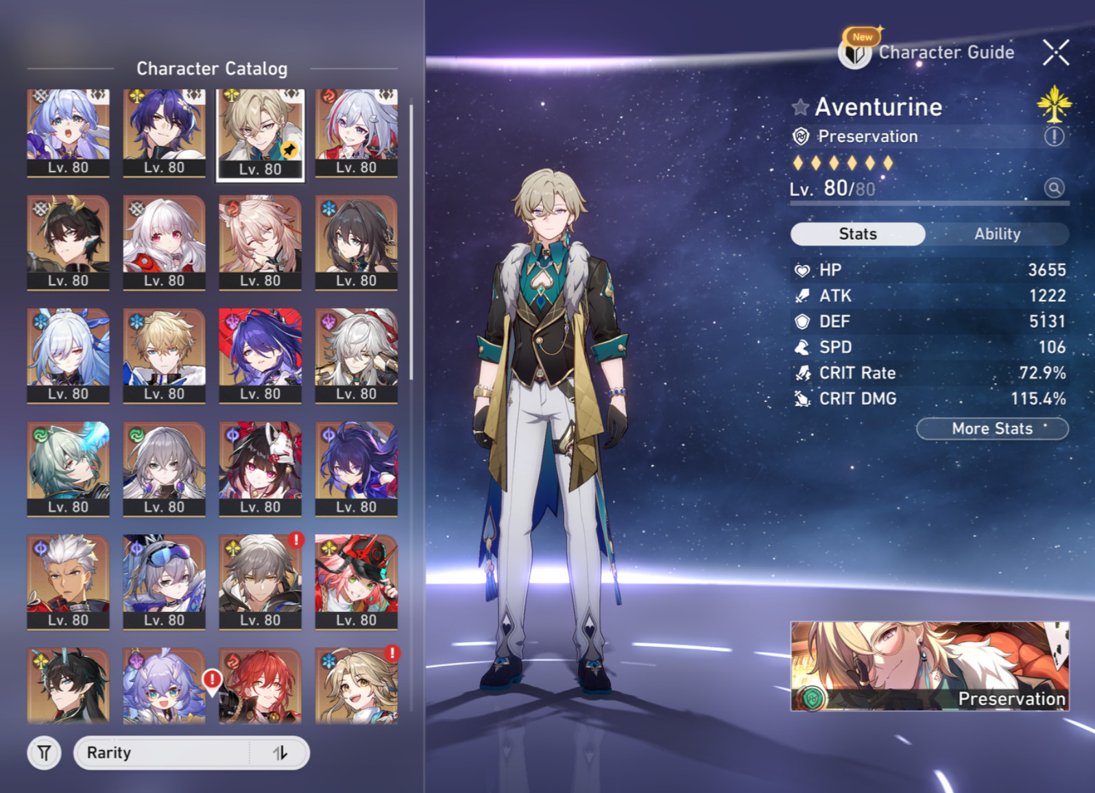 HSR NA E6 AVENTURINE + LC, 134 PULLS, MAX LEVEL ACCOUNT + E1 TOPAZ, AND MORE