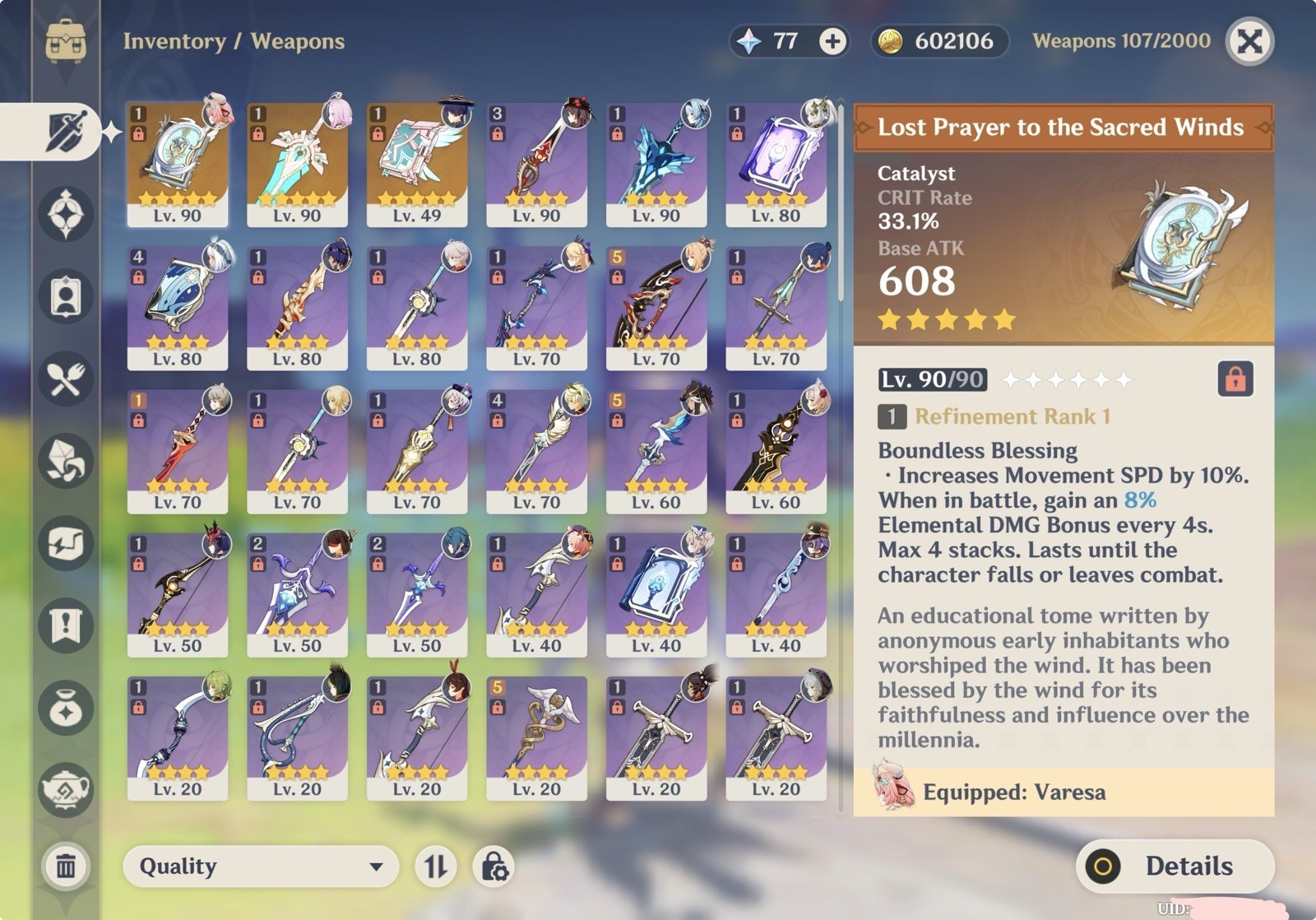 Asia Server AR 57 Account (Mualani, Varesa, Kazuha, etc) MSG BEFORE BUYING PLS!!