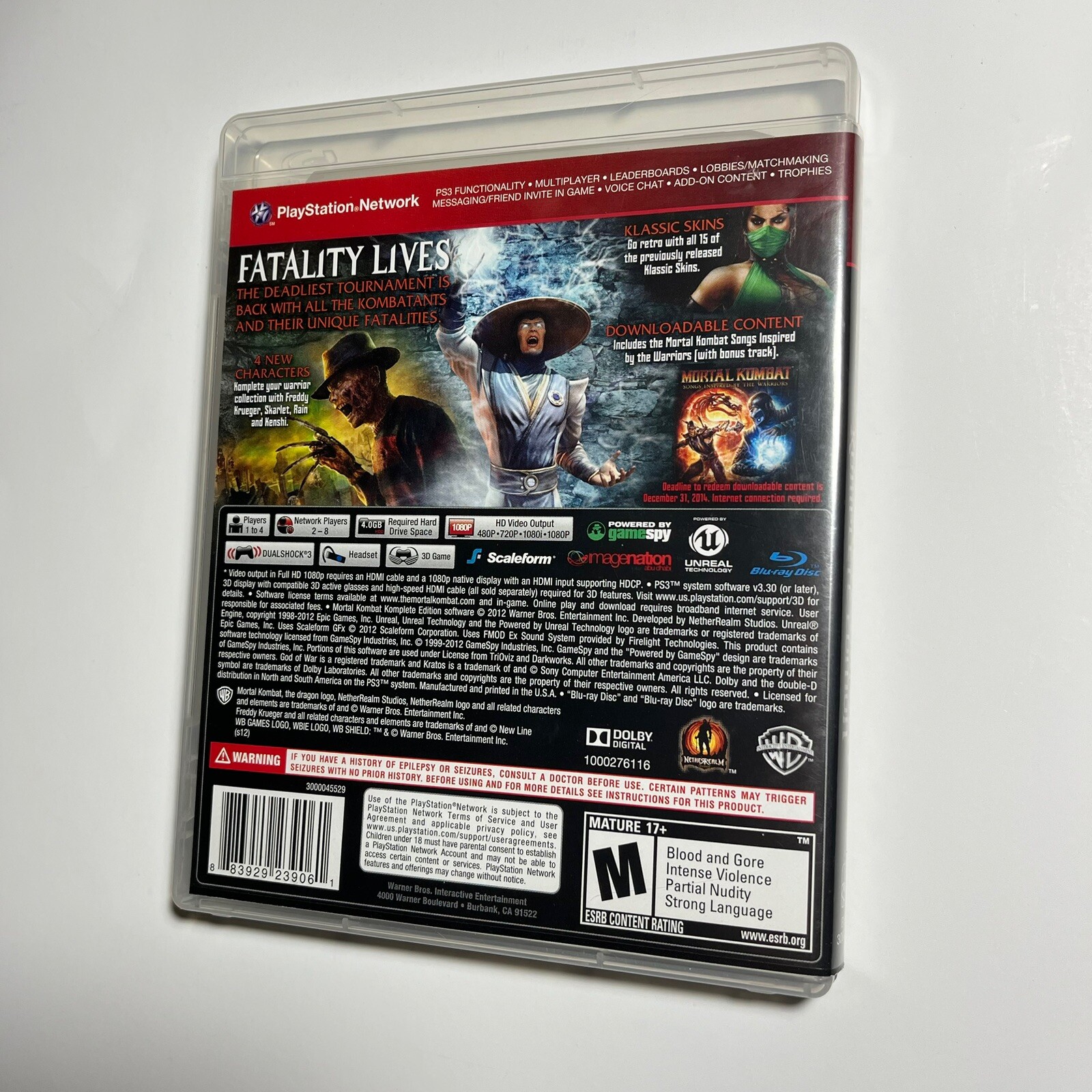 Mortal Kombat Komplete Edition – PS3 – Exclusive Content – 4 New Characters