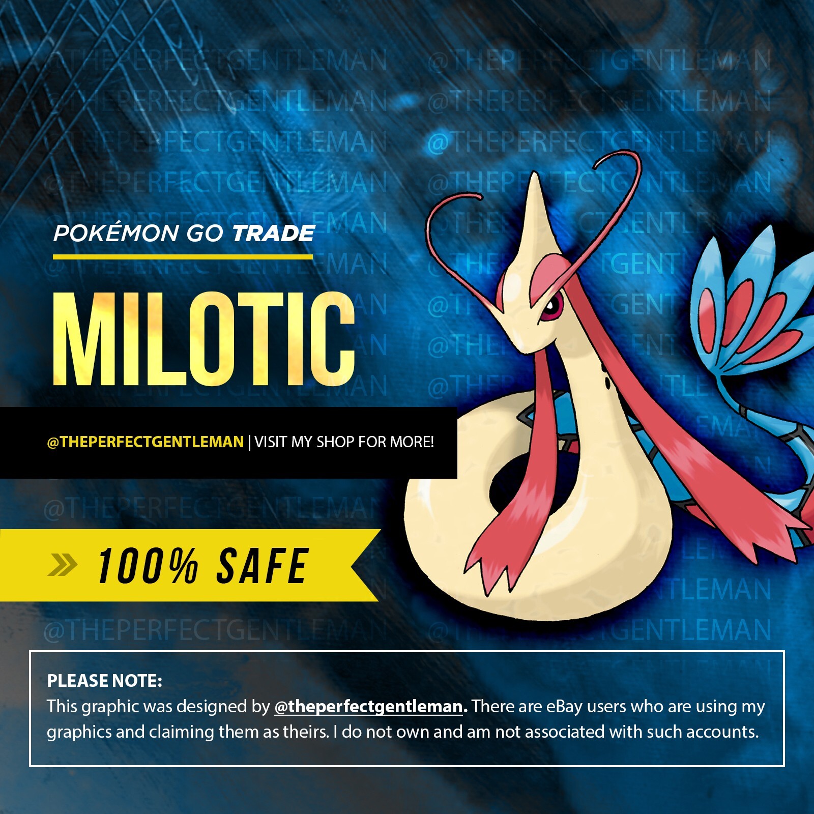Milotic – Pokemon Trade GO – #350 Gen 3 Hoenn – 1200+CP PRE-TRADE
