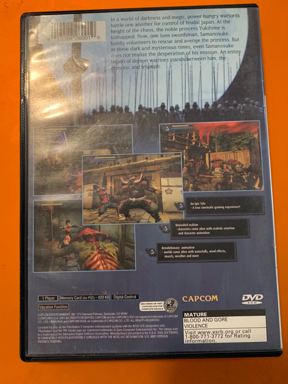 Onimusha Warlords + Guide (CIB) for PS2 |✅ AUTHENTIC | CLEANED, TESTED & SEALED.