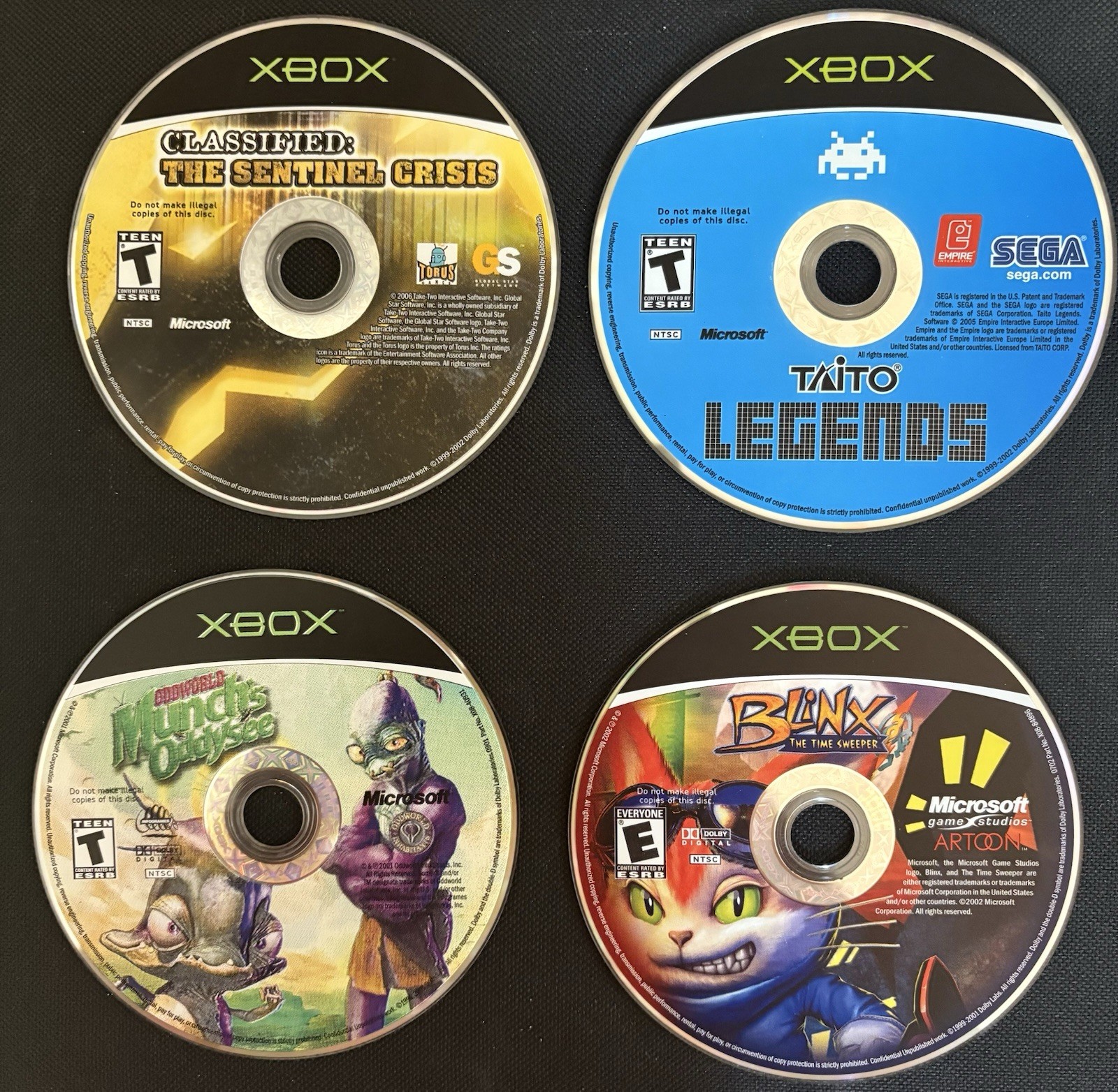 Xbox Games (Munch’s Oddysee, Blinx, Classified, Taito Legends)
