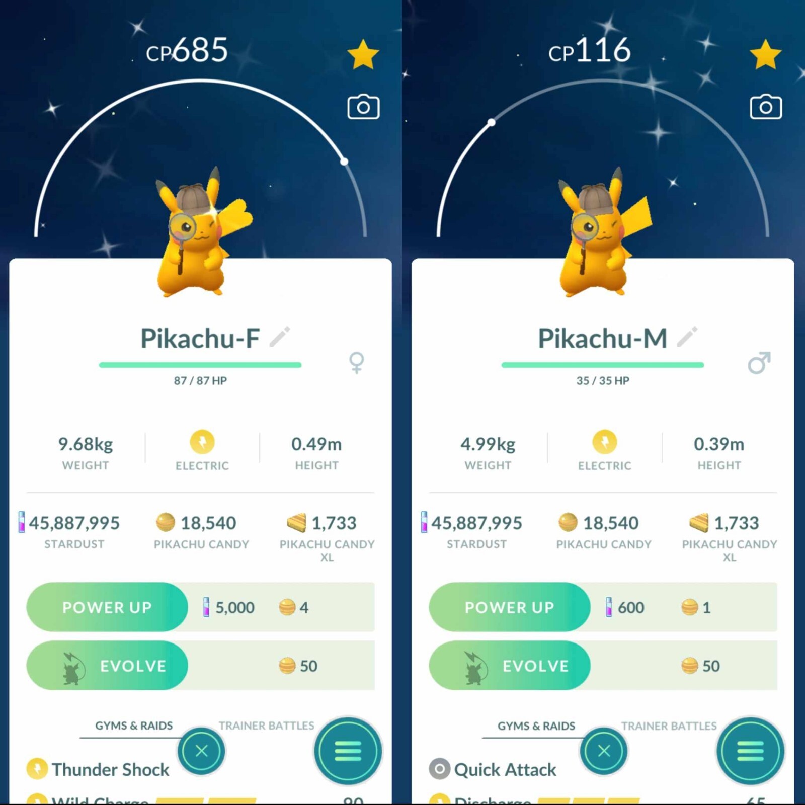 Pokemon Shiny Pikachu Wearing a Detective Hat – TRA’DE 20k Dust GO – Description