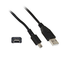 [Pack of 2] Mini USB 2.0 Cable, Black, Type A Male to 5 Pin Mini-B Male, 10 foot