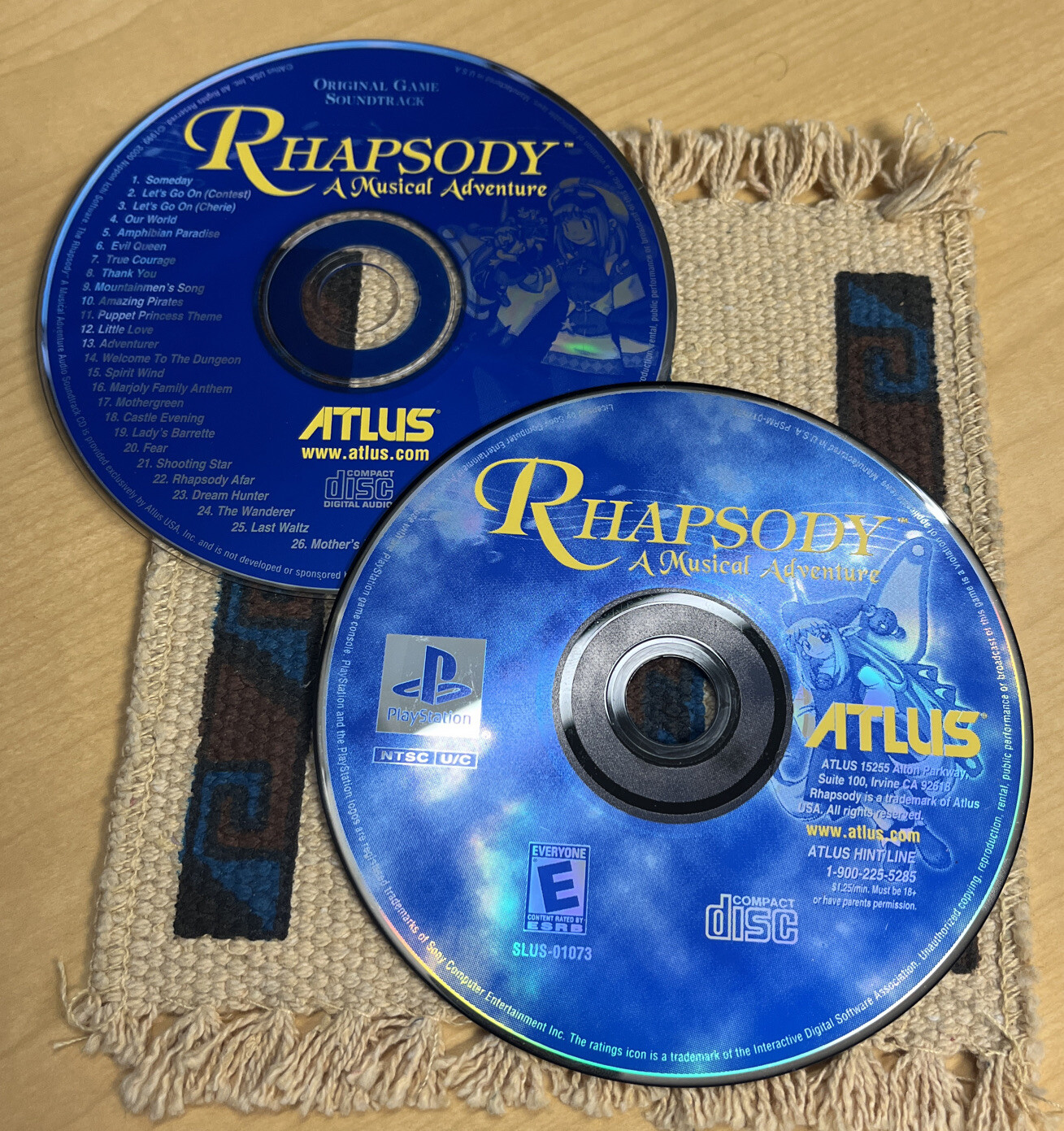 Rhapsody: A Musical Adventure, Sony PlayStation 1 PS1, 2000, Both Discs Only