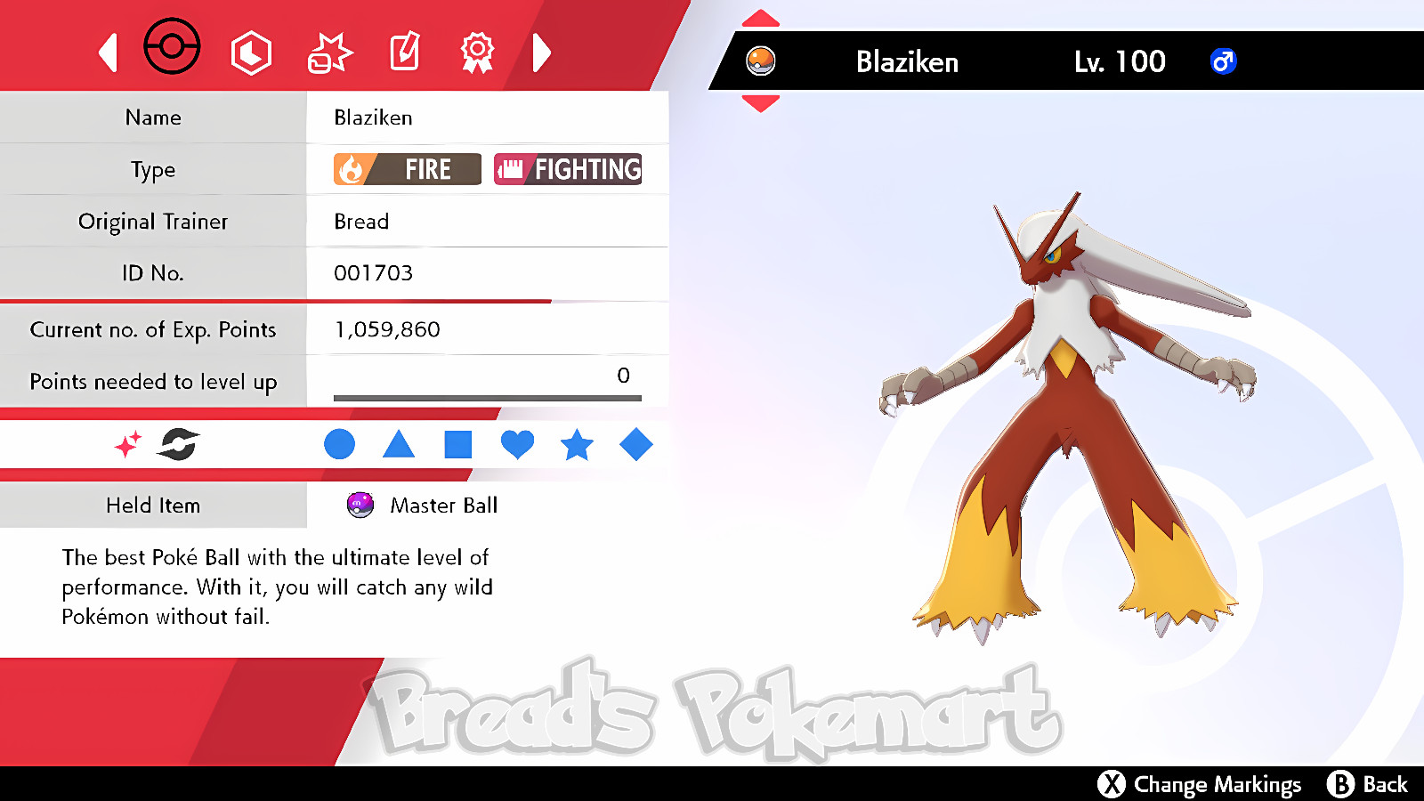 BLAZIKEN ✨ Ultra SHINY 6IV ✨ Pokemon SWORD and SHIELD lv100 +EVs Hoenn Starter