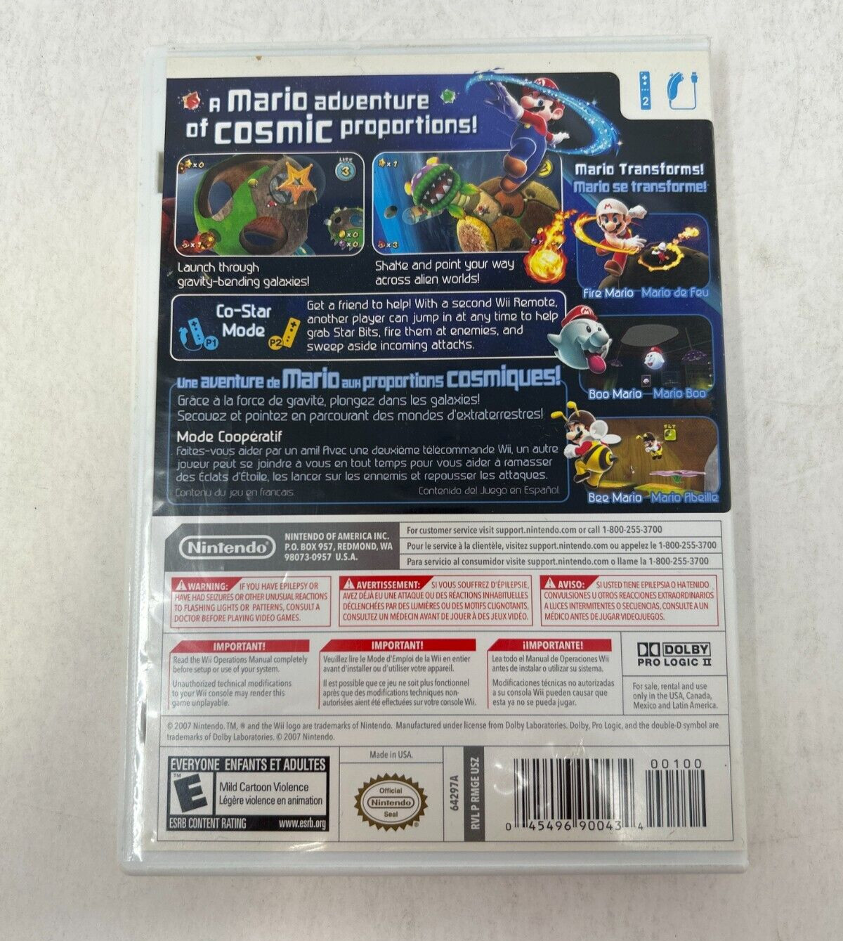Case and Manual Only NO GAME Super Mario Galaxy Nintendo Wii Authentic