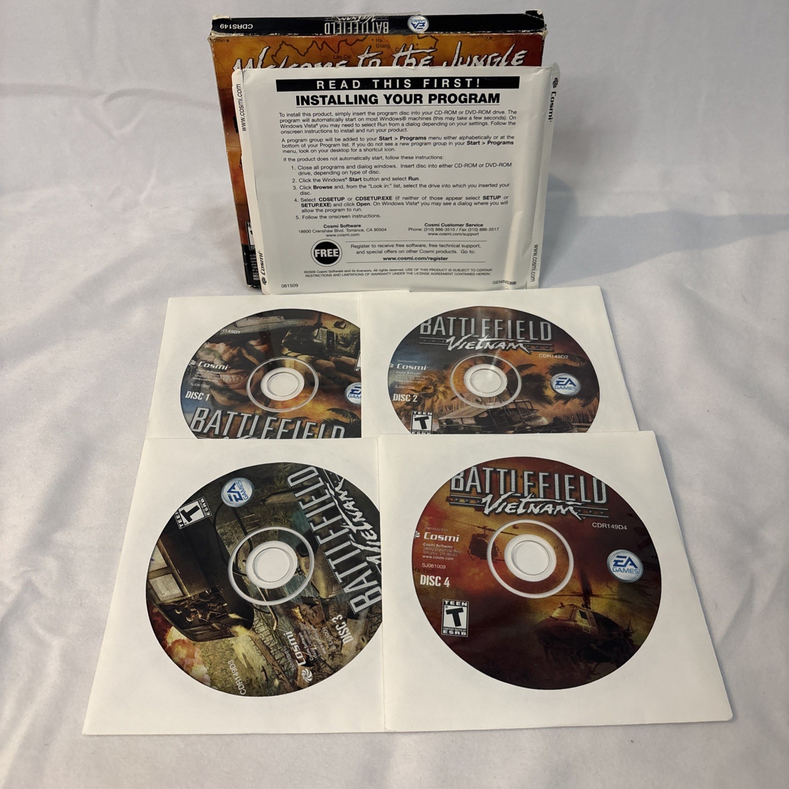 Battlefield Vietnam (PC) CD-ROM – EA Games – 4 Disc Set in Cardboard Case