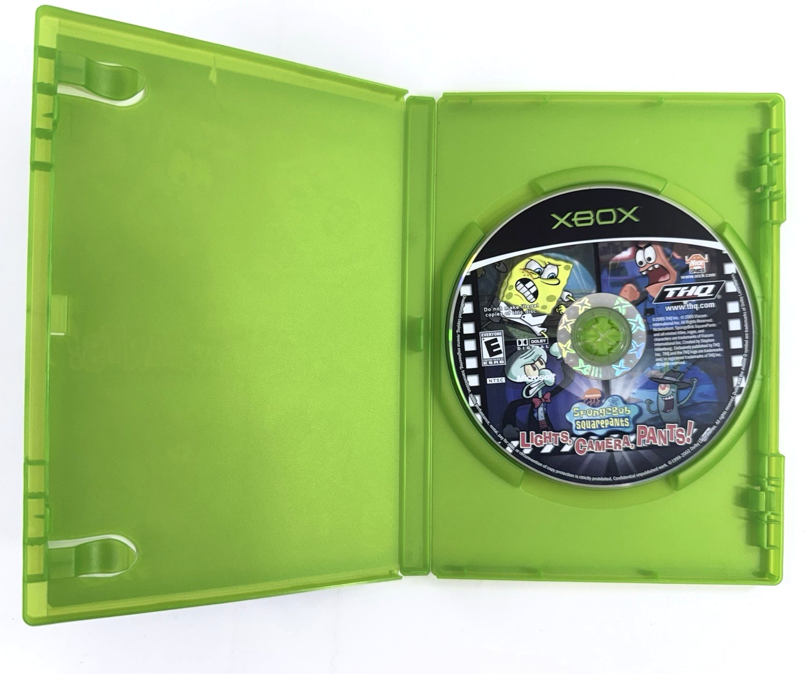 SpongeBob SquarePants: Lights, Camera, Pants (Microsoft Xbox, 2005) Game & Case