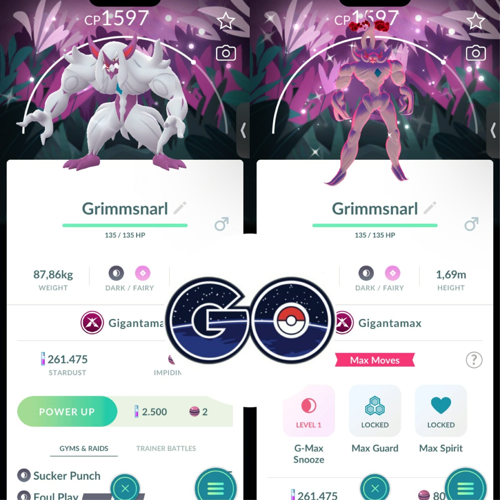 Pokémon PTC Go – Shiny Gigantamax Grimmsnarl Special Background – Mini PTC 80k