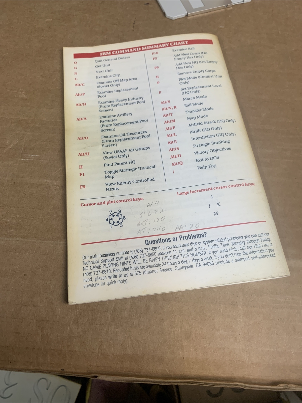 Second Front Germany Turns East (1990. Amiga) SSI Big Box Cib