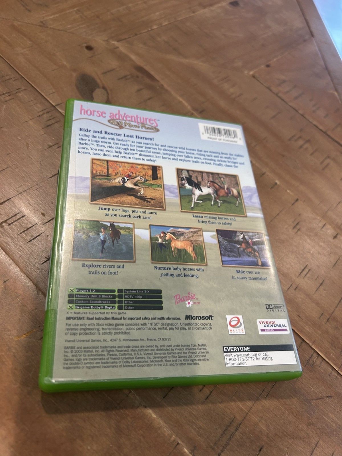 Barbie Horse Adventures Wild Horse Rescue (Xbox, 2003) Tested Working