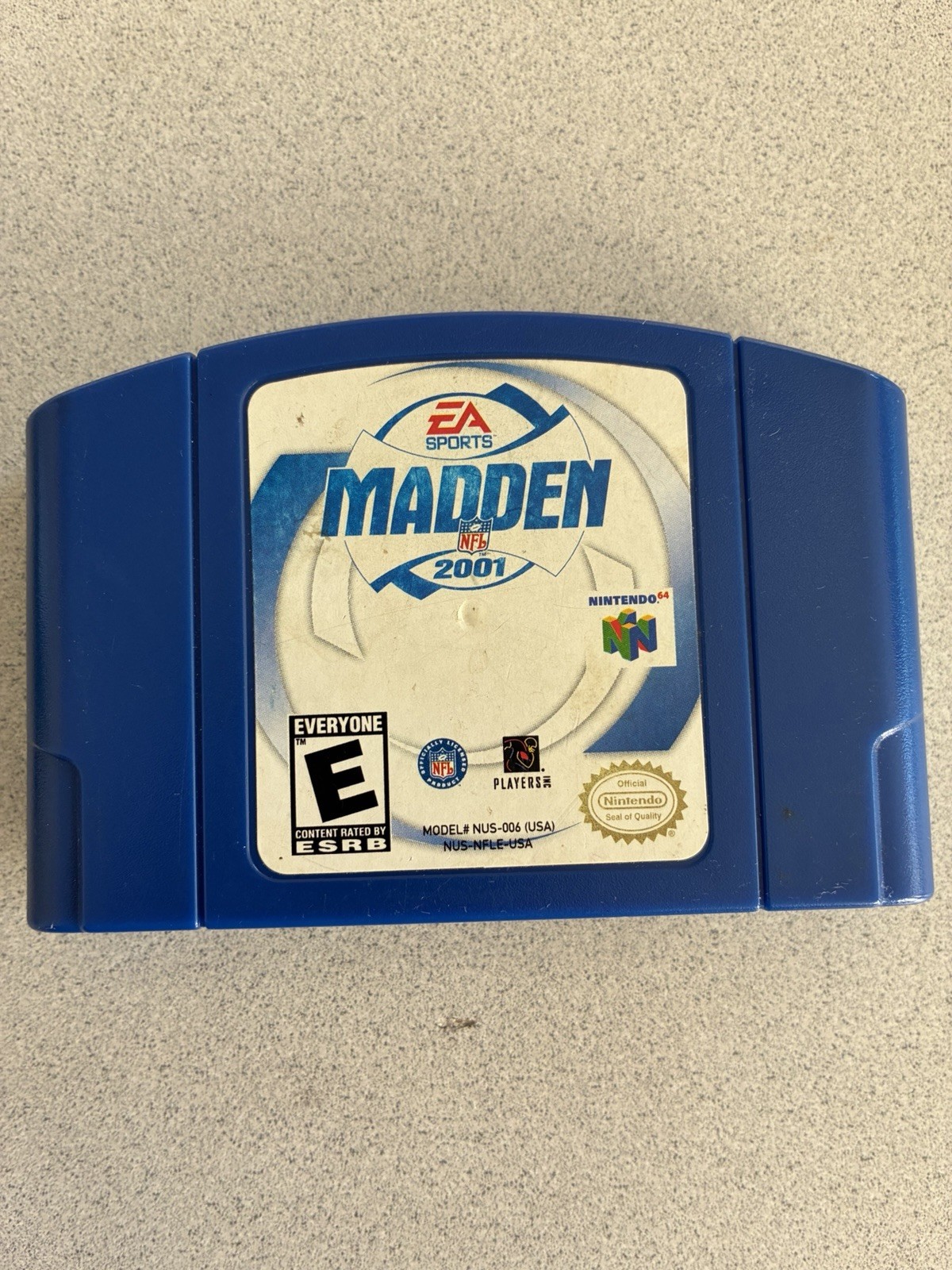 Madden NFL 2001 Nintendo 64 N64 Blue Cartridge EA Sports NUS-006 USA Tested