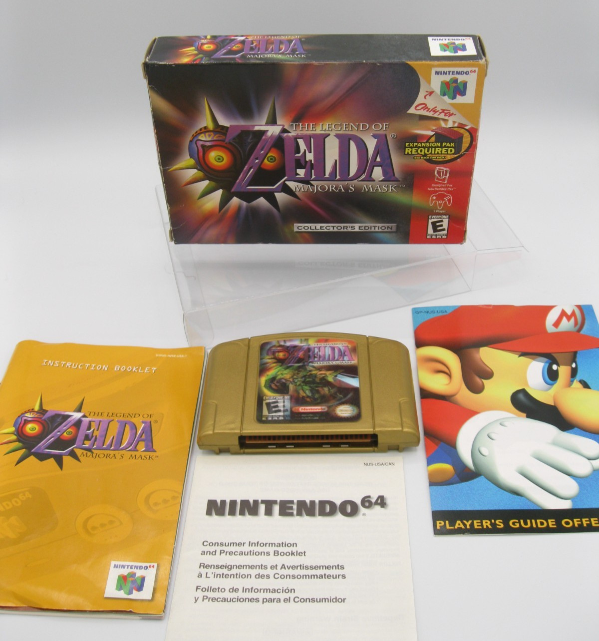 Legend of Zelda Majora’s Mask Nintendo 64 N64 Collector’s Box CIB Holo Gold