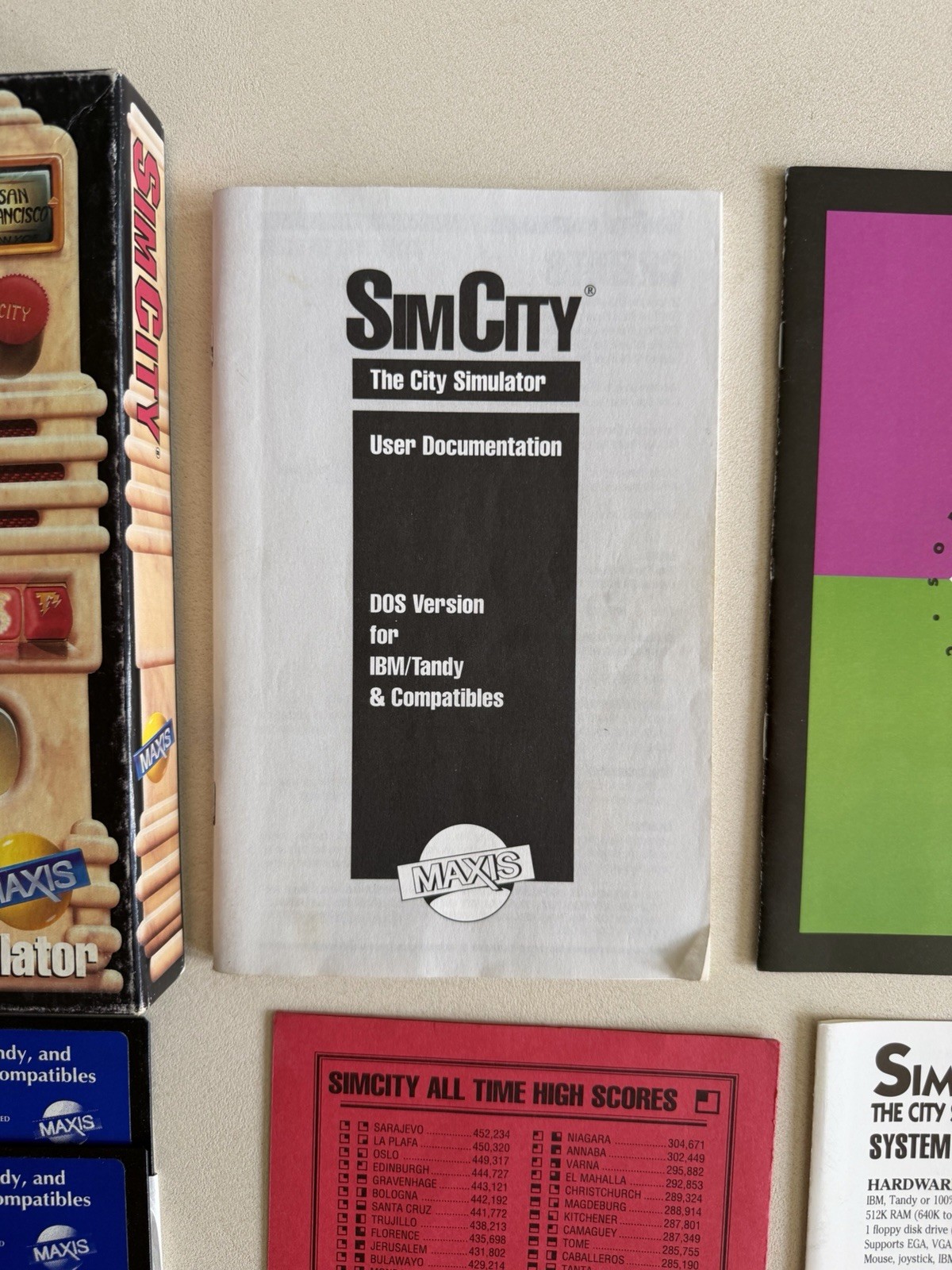 1991 Sim City, The City Simulator Game – Maxis IBM/PC Big Box 5.25 Floppy