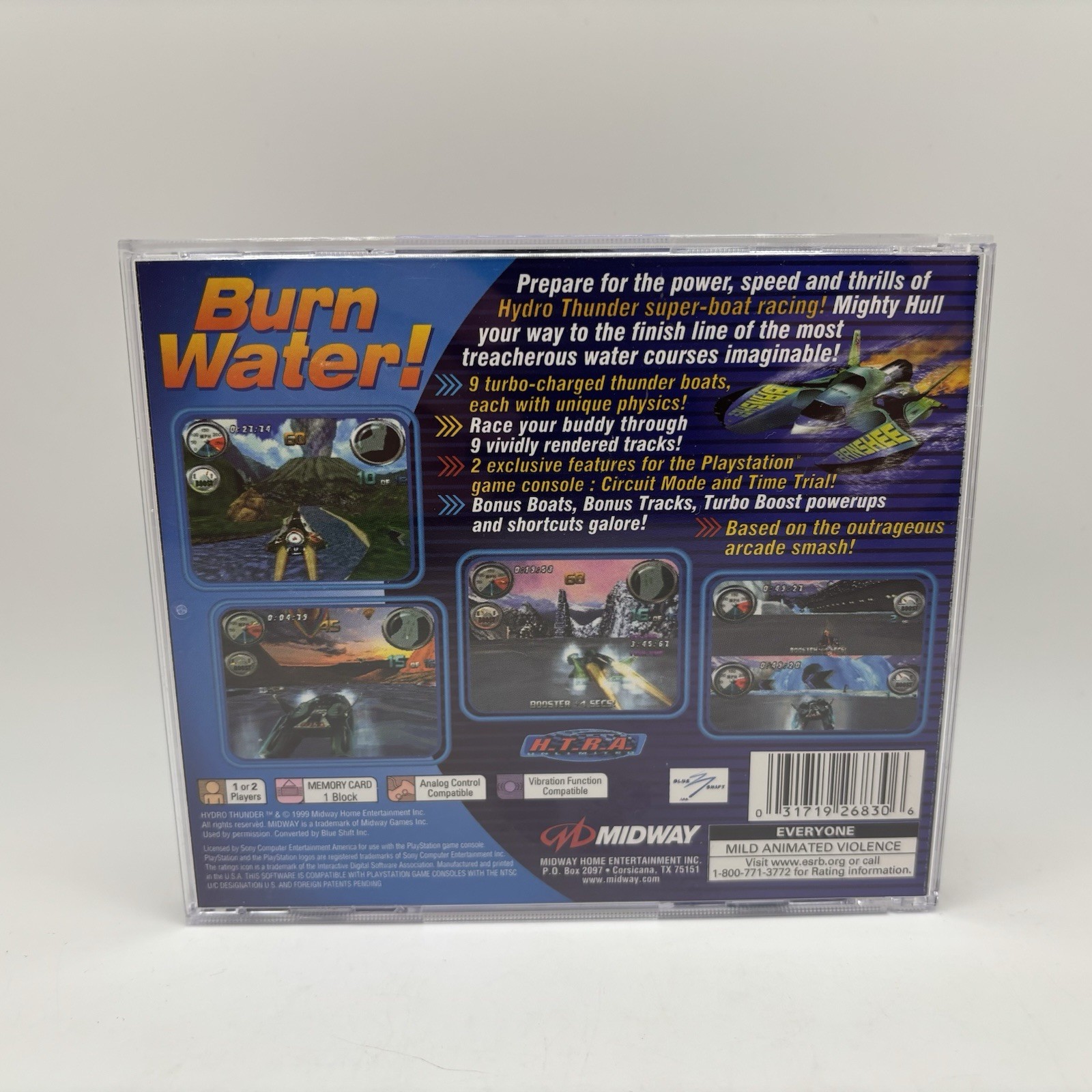 HYDRO THUNDER Complete 1999 Sony PlayStation 1 PS1 – Scratched Disc – TESTED