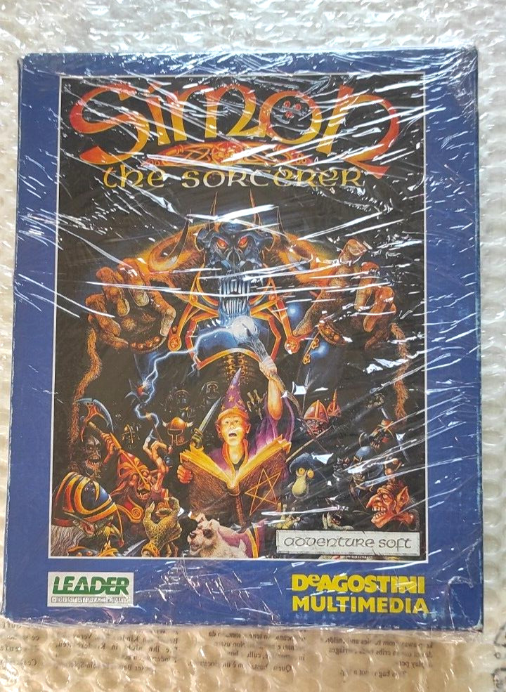 SIMON THE SORCERER Complete Box PC FLOPPY ORIGINAL LEADER Italy Retrogames PAL