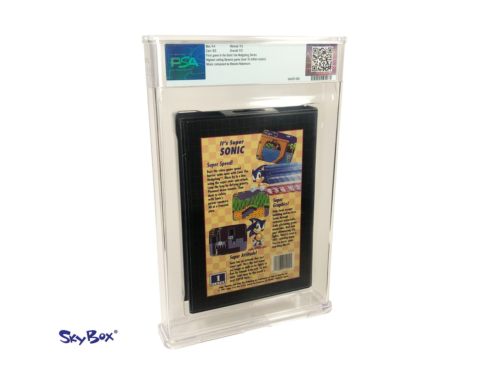 Sonic the Hedgehog – Sega Genesis PSA Graded 9.0 CIB – Box is a 9.4 – 1st Print