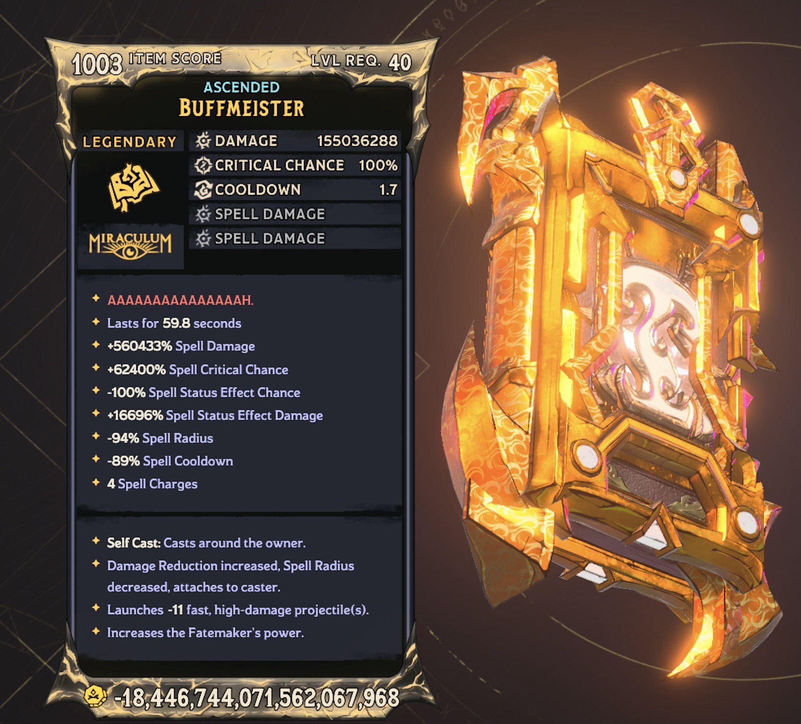 Tiny Tinas Wonderlands Level 40 Godmode 10 Modded Spells XBOX ONE X/S PS4 PS5 PC