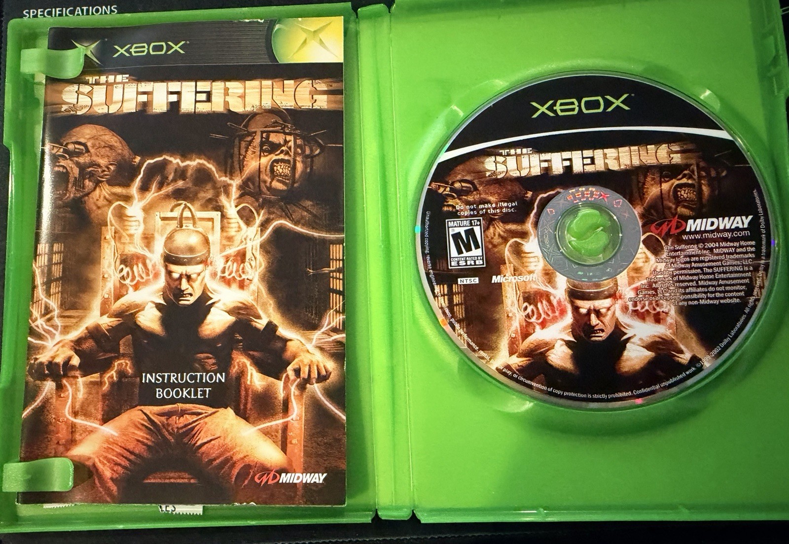 Midway The Suffering (Xbox) Complete w/ Case Disc Manual M NTSC-U/C 2004